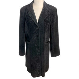 Giacca M black‎ textured animal print dressy coat